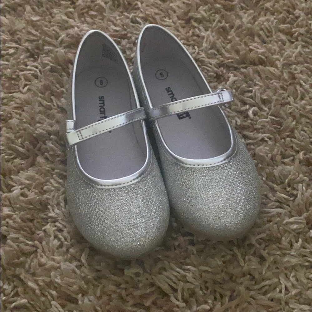 Silver dress flats for girl Size 8